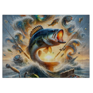 Planche À Découper Dynamic Bass FishThe Great Fisherman Cutting Board