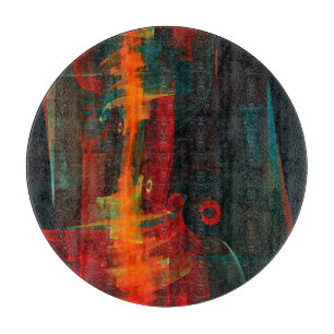 Planche À Découper Eau Orange Rouge Bleu moderne Art Abstrait Motif