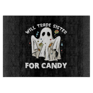 Planche À Découper échangera sœur contre bonbons fantôme d'Halloween