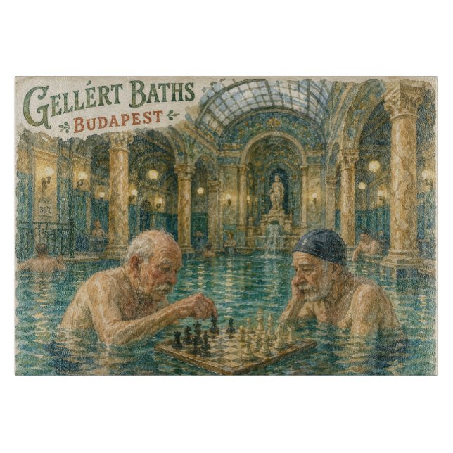 Planche À Découper Échecs dans les bains Gellert Budapest Hongrie (Devant)