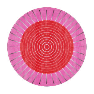 Planche À Découper Éclat de soleil géométrique moderne - Fuchsia et R