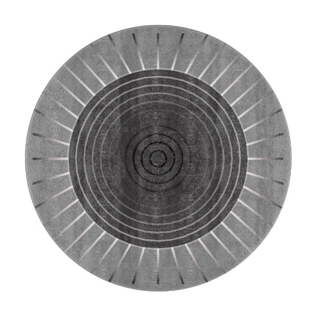 Planche À Découper Éclat de soleil géométrique moderne - Gris hématit (Devant)
