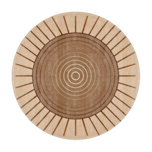Planche À Découper Éclat de soleil géométrique moderne - Marron et Ta