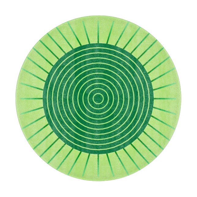 Planche À Découper Éclat de soleil géométrique moderne - Vert émeraud (Devant)