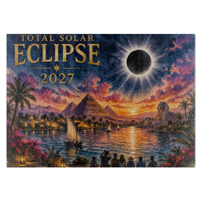 Planche À Découper Éclipse solaire totale de 2027 en Égypte (Devant)