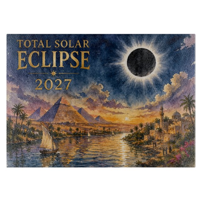 Planche À Découper Éclipse totale de Soleil 2027 Égypte (Devant)
