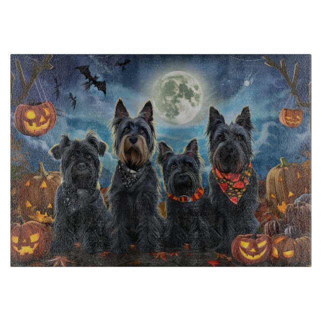 Planche À Découper Ecosse Terrier Halloween Éffrayant (Devant)