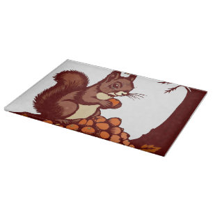 Planche À Découper 🐿️ Écureuil d'Automne – Accessoire de Cuisine