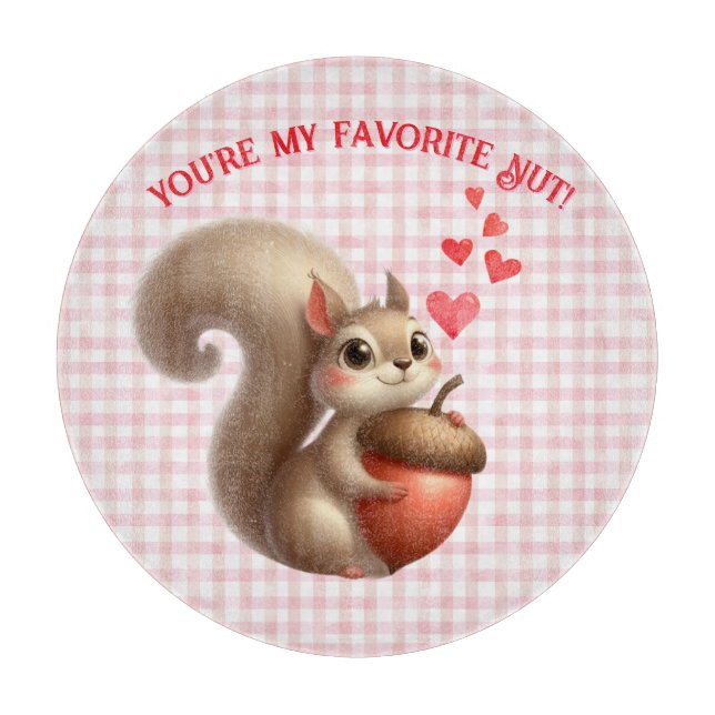 Planche À Découper Écureuil mignon drôle de la Saint-Valentin (Devant)