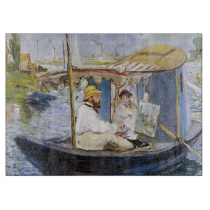 Planche À Découper Edouard Manet - Monet dans son Studio Boat