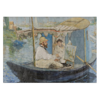Planche À Découper Edouard Manet - Monet Peinture sur son Studio Boat