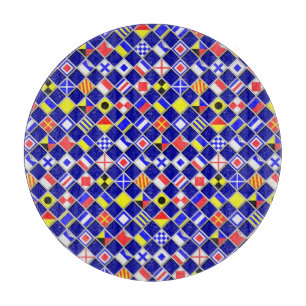 Planche À Découper Effet 3D À damiers Nautique Drapeaux Motif