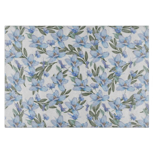 Planche À Découper Élégance claire : Bleu transparent et végétal vert