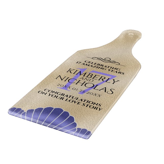 Planche À Découper Élégant 17ème anniversaire de Mariage des obus (Coin)