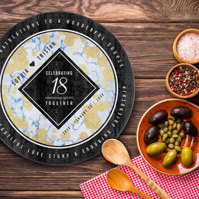 Planche À Découper Élégant 18ème anniversaire de Mariage de porcelain (Créateur téléchargé)