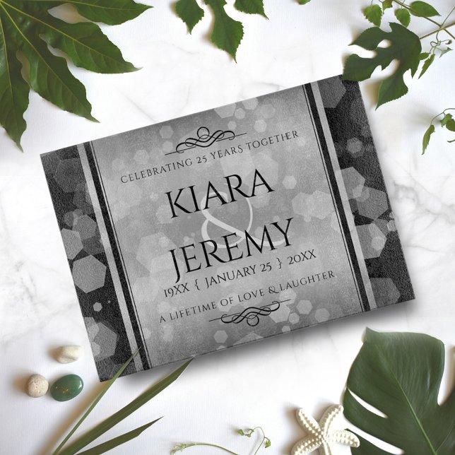 Planche À Découper Élégant 25e anniversaire de Mariage d'argent (Créateur téléchargé)