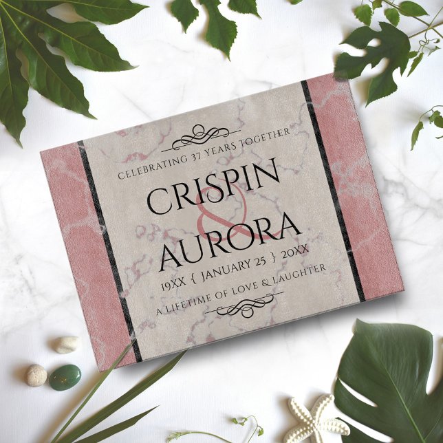 Planche À Découper Élégant 37e anniversaire du Mariage Alabaster (Créateur téléchargé)