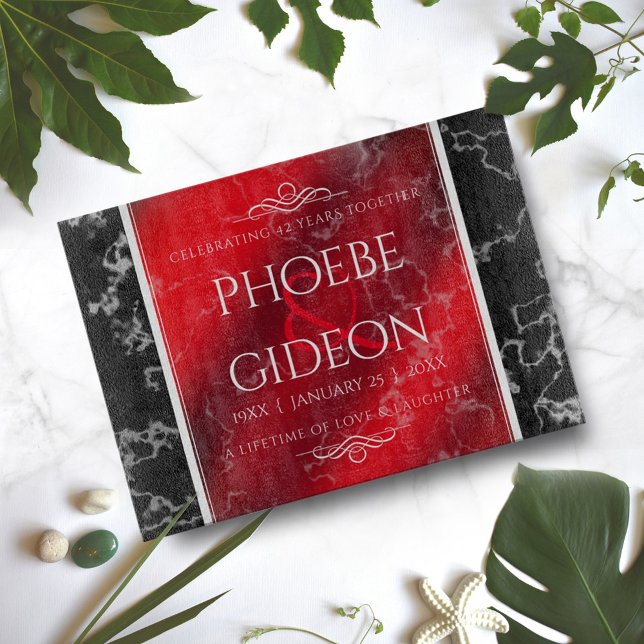 Planche À Découper Élégant 42e anniversaire du Mariage Jasper (Créateur téléchargé)