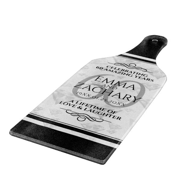 Planche À Découper Élégant 60e anniversaire de Mariage de diamant (Coin)