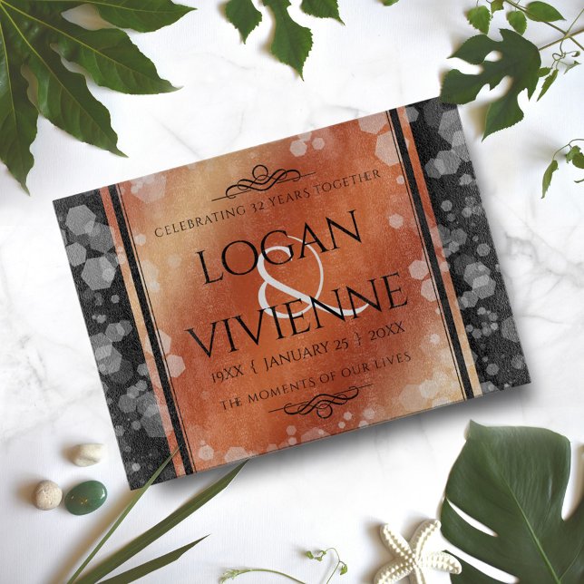 Planche À Découper Élégant 8ème 32ème anniversaire de Mariage de bron (Créateur téléchargé)