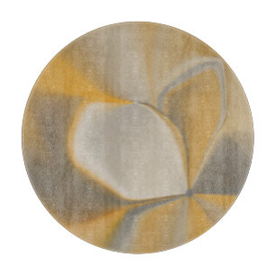 Planche À Découper Élégant Abstrait jaune Pétale blanc Corner Floral