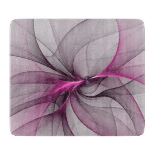Planche À Découper Élégant Chaos Moderne Art Fractal Abstrait Rose