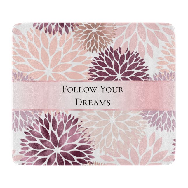 Planche À Découper Élégant Chic Rose Floral Shower de Mariage (Devant)