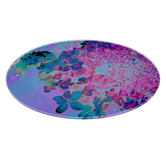 Planche À Découper Elegant Dark Blue and Magenta Limelight Hydrangea (Coin)