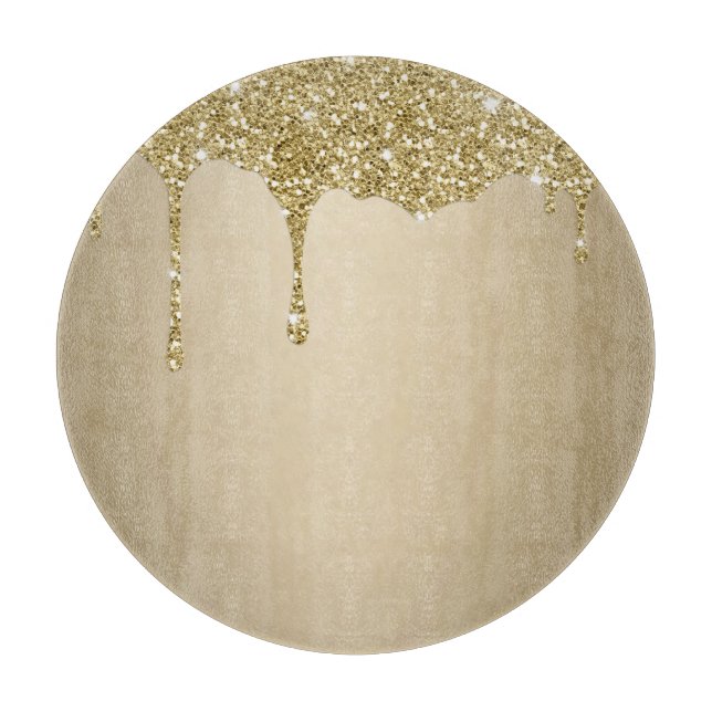 Planche À Découper Élégant Glitterie Or Fondu (Devant)