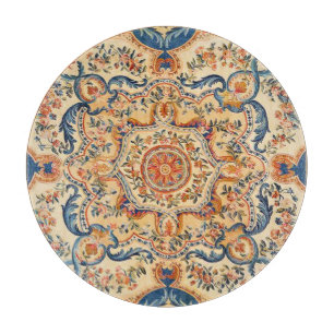 Planche À Découper Élégant italien Vintage baroque bleu orange