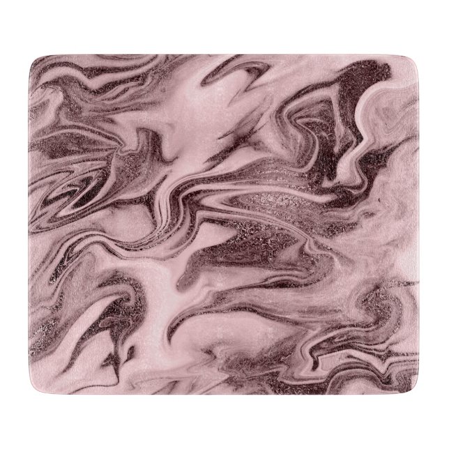 Planche À Découper Elégant look rose moderne or rose marbre (Devant)