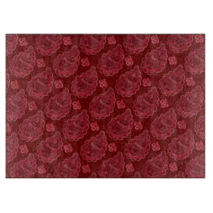 Planche À Découper Élégant Motif Burgundy Paisley