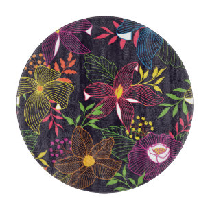 Planche À Découper Elégant motif sans couture florale, design artisti