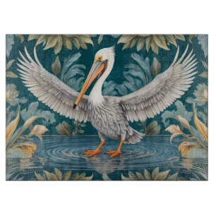 Planche À Découper Élégant paradis tropical des oiseaux pélicans
