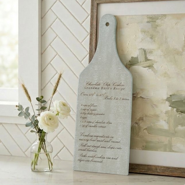 Planche À Découper Elegant Script Family Recipe Blue (Elegant Script Family Recipe Blue Cutting Board)