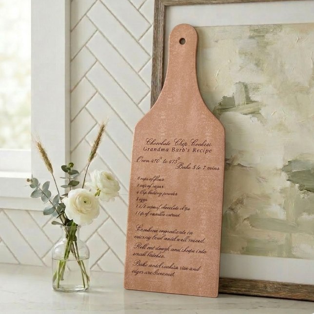 Planche À Découper Elegant Script Family Recipe Coral Pink (Elegant Script Family Recipe Coral Pink Cutting Board)