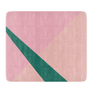 Planche À Découper Elégant vert pêche rose pastel géométrique