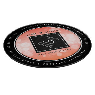 Planche À Découper Elégante 35ème anniversaire de Mariage de corail