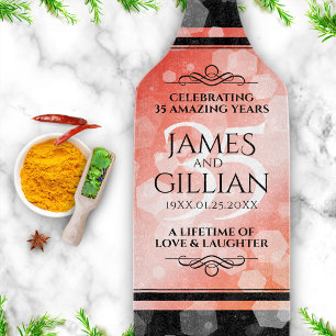 Planche À Découper Elégante 35ème anniversaire de Mariage de corail