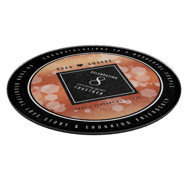 Planche À Découper Élégante 8ème anniversaire du Mariage de bronze (Coin)