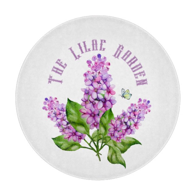Planche À Découper Élégante branche lilas aquarelle (Devant)