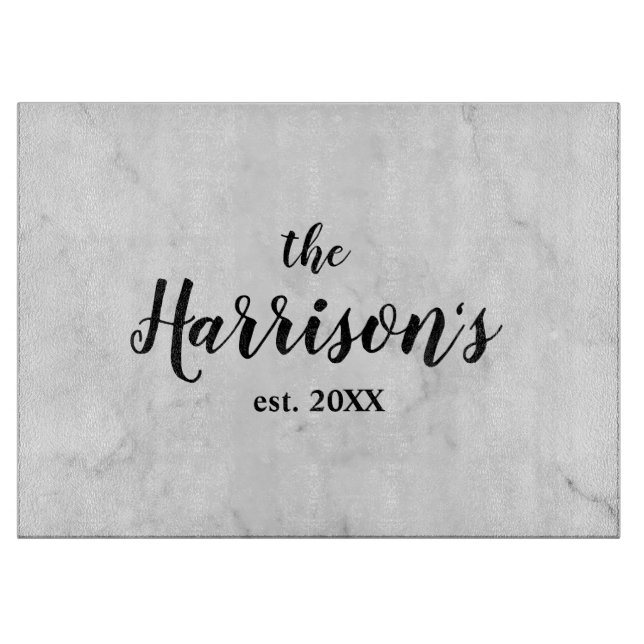 Planche À Découper Élégante cuisine Mariage en marbre sur mesure (Devant)