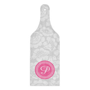 Planche À Découper Elégante fille Floral Gris & Rose Personnalisé