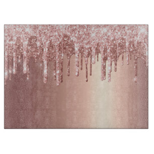 Planche À Découper Elégante parties scintillant en or rose en cuivre