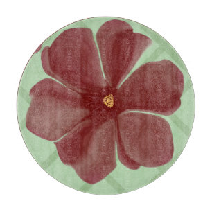 Planche À Découper Élégante patte en treillis floral bordeaux et vert