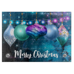 Planche À Découper Élégants Baubles de Noël Sirène d'Hiver