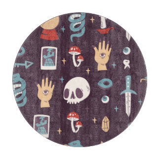 Planche À Découper Éléments magiques : crâne, tarot sans soudure
