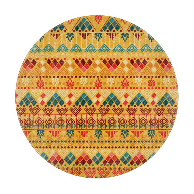 Planche À Découper Éléments tribaux, motif polyvalent et transparent. (Devant)