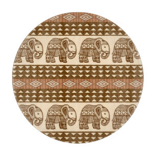 Planche À Découper Eléphants ethniques Motif Vintage géométrique