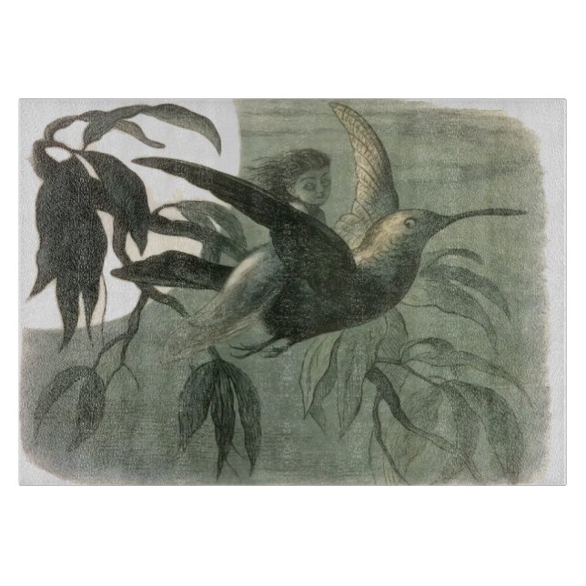 Planche À Découper Elf Fairies Elves Lune Scène nocturne Oiseau Volan (Devant)